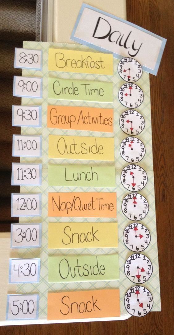 Daily schedule example